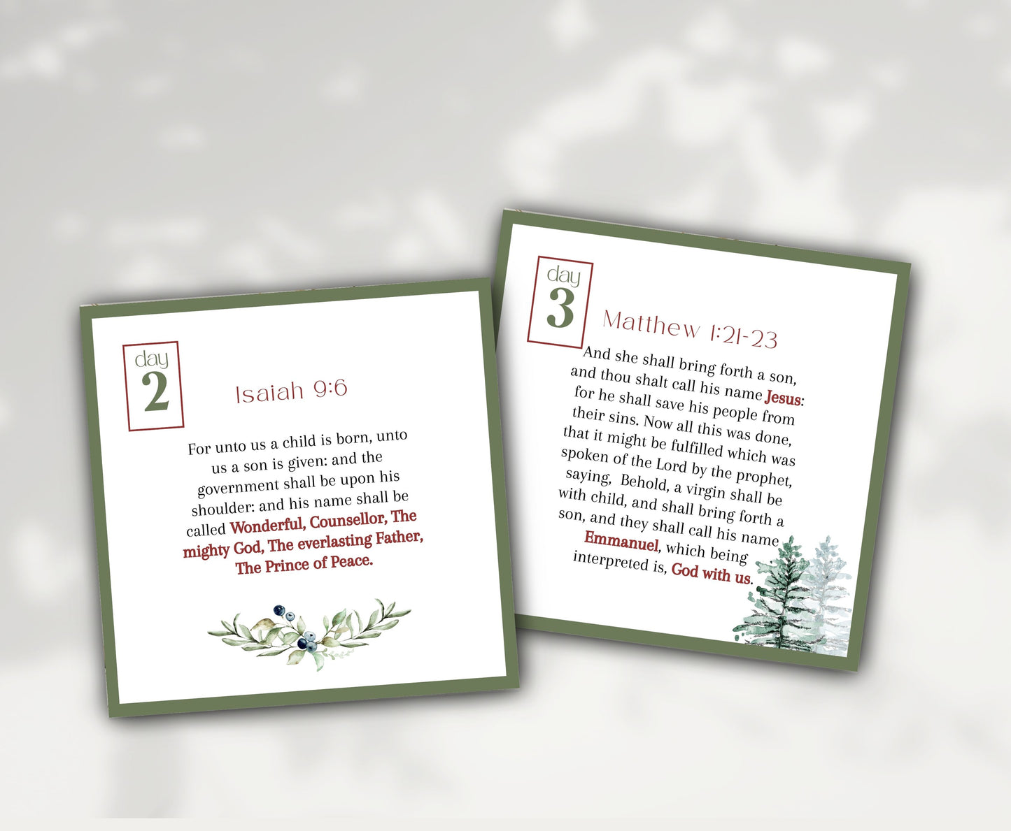 25 Days of Christmas Advent Scripture KJV