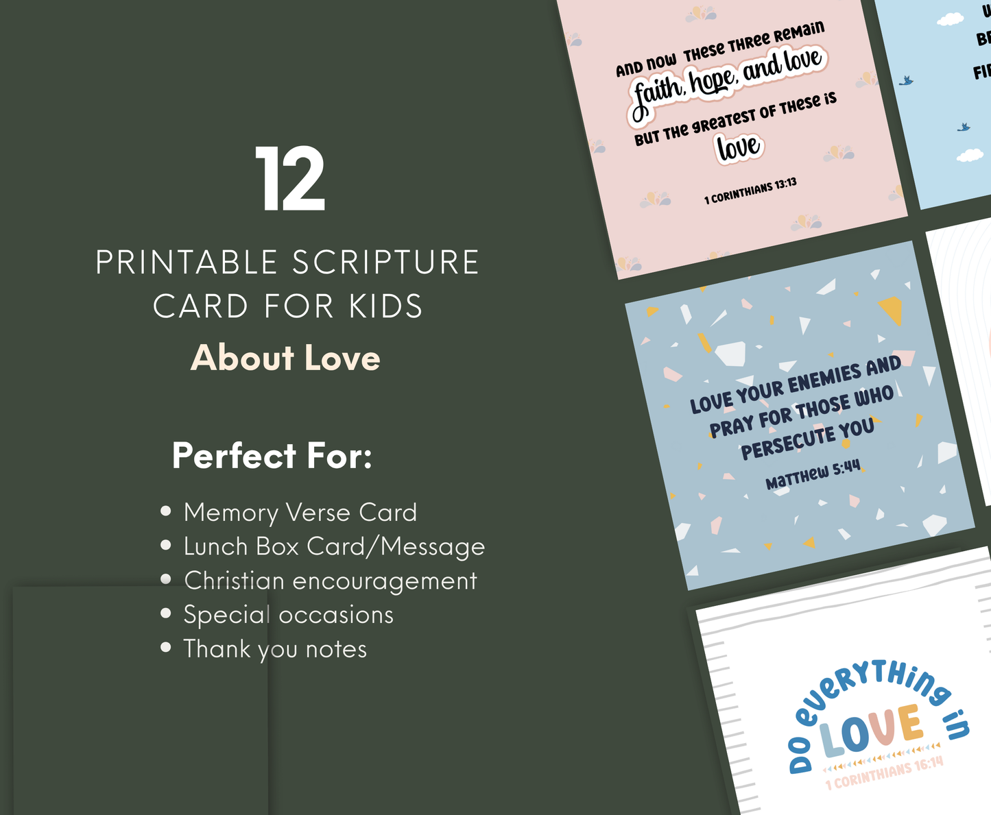 Scripture Cards for Kids - About Love