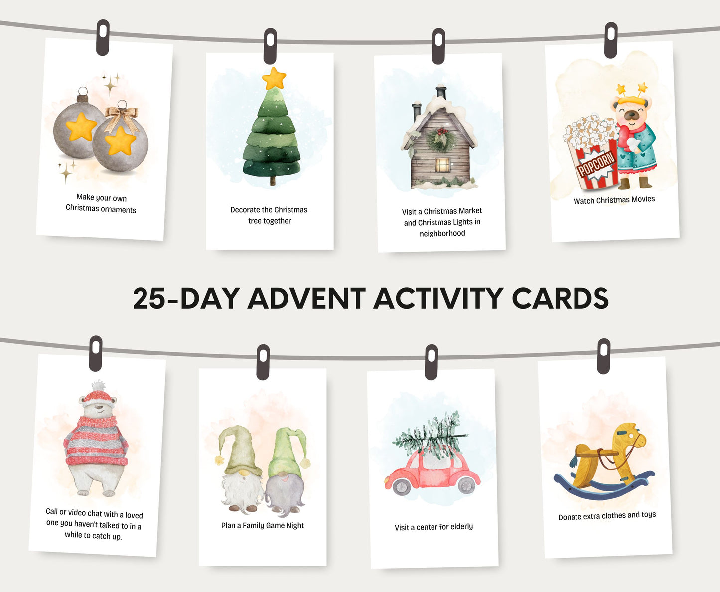 25 Days Christmas Activity Cards for family