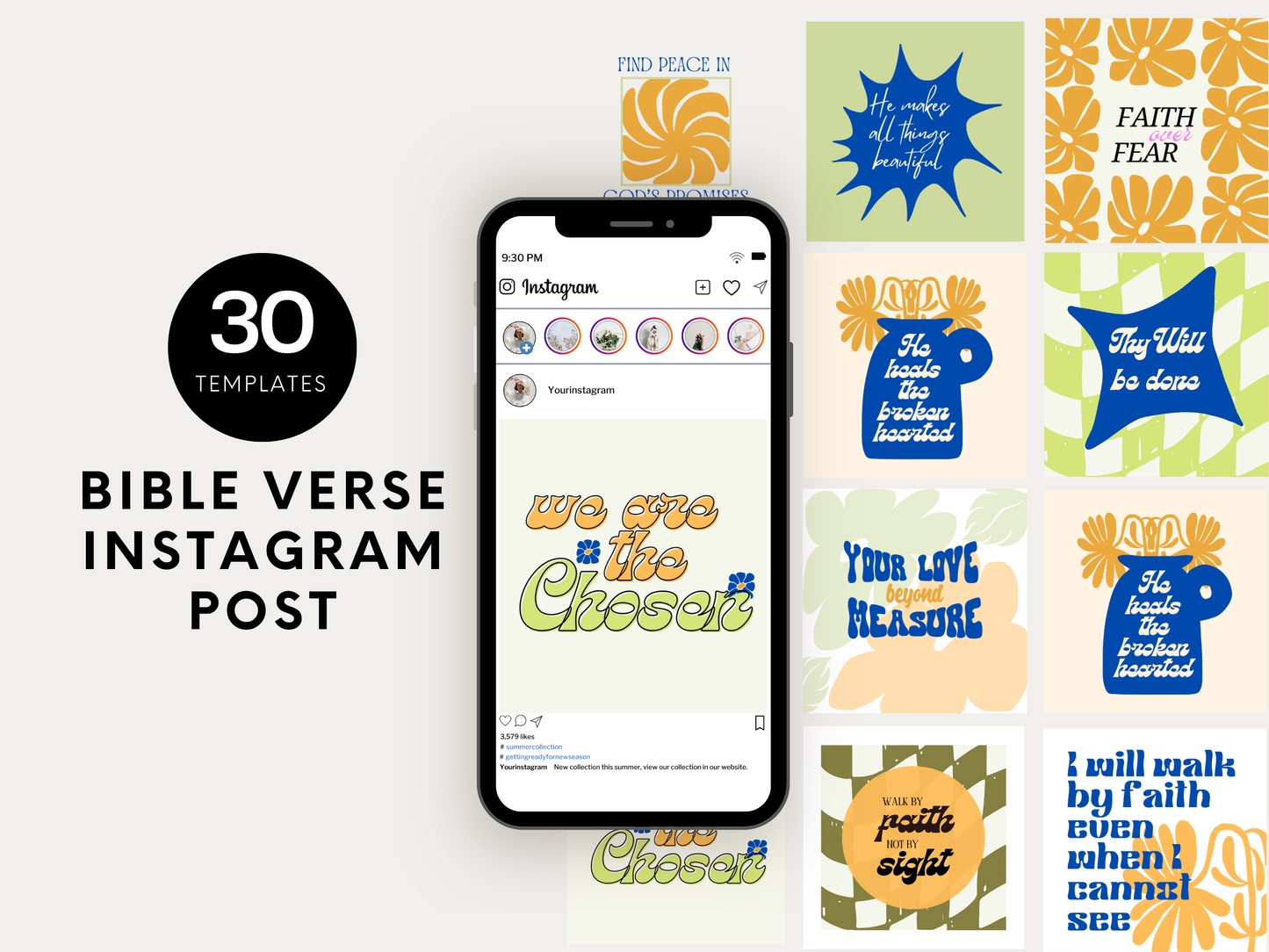 30 Scripture Instagram Template - Fun Retro