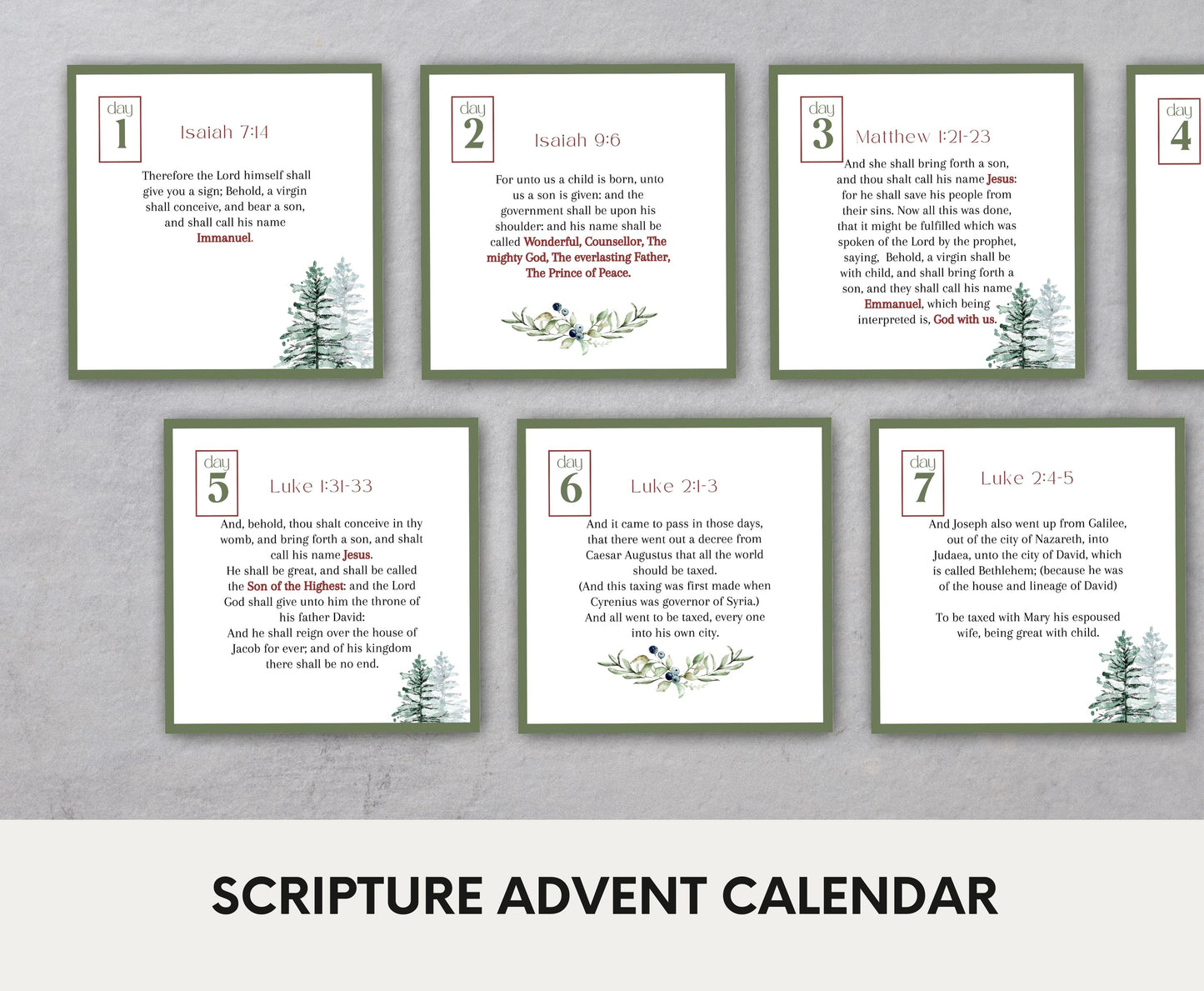 25 Days of Christmas Advent Scripture KJV