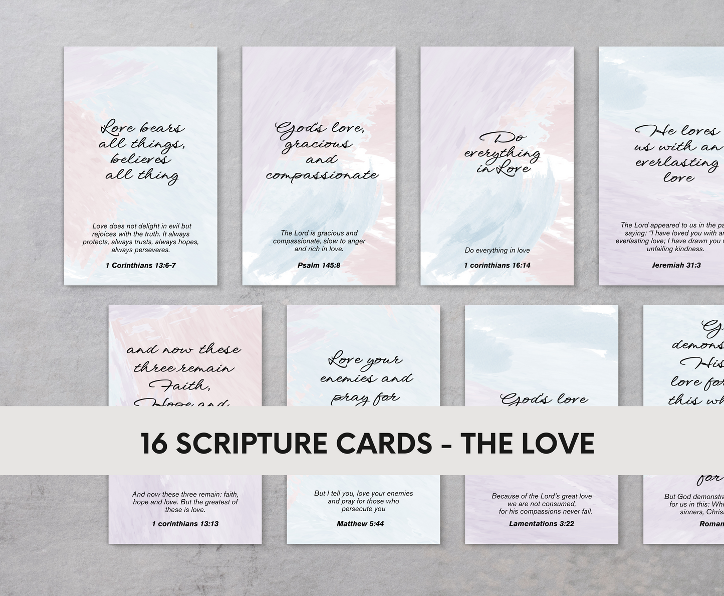 Scripture Cards Purple - About Love