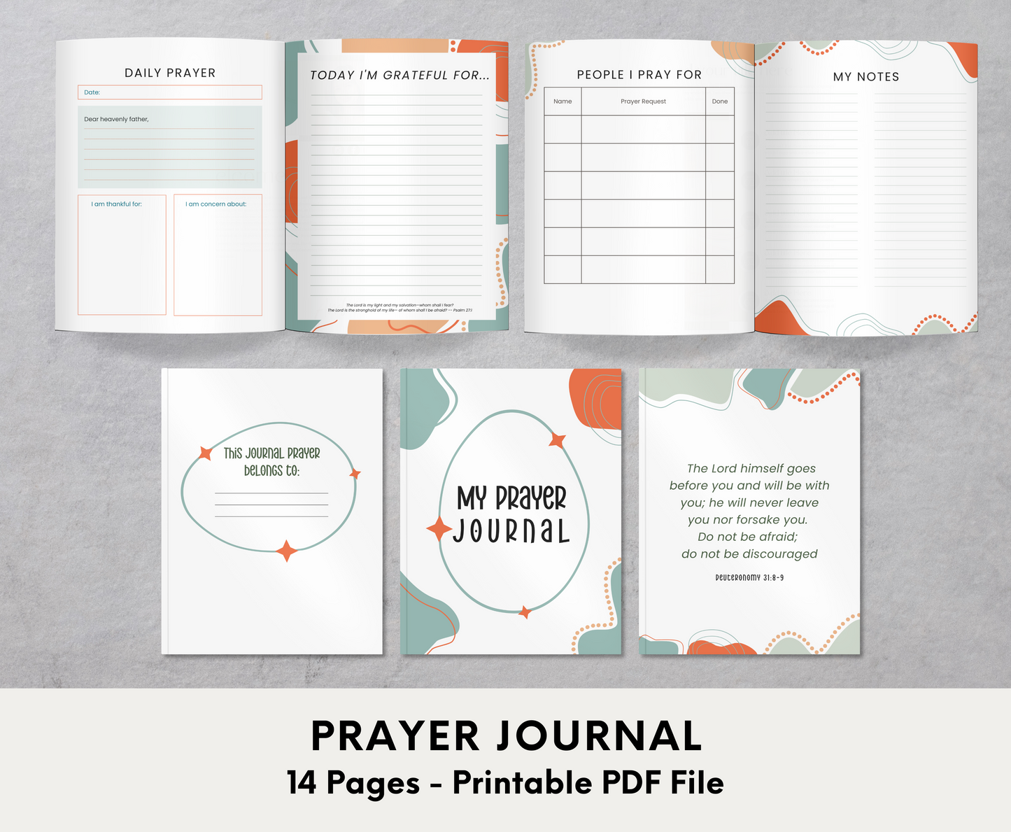 Prayer Journal & Sermon Notes - 14 Pages