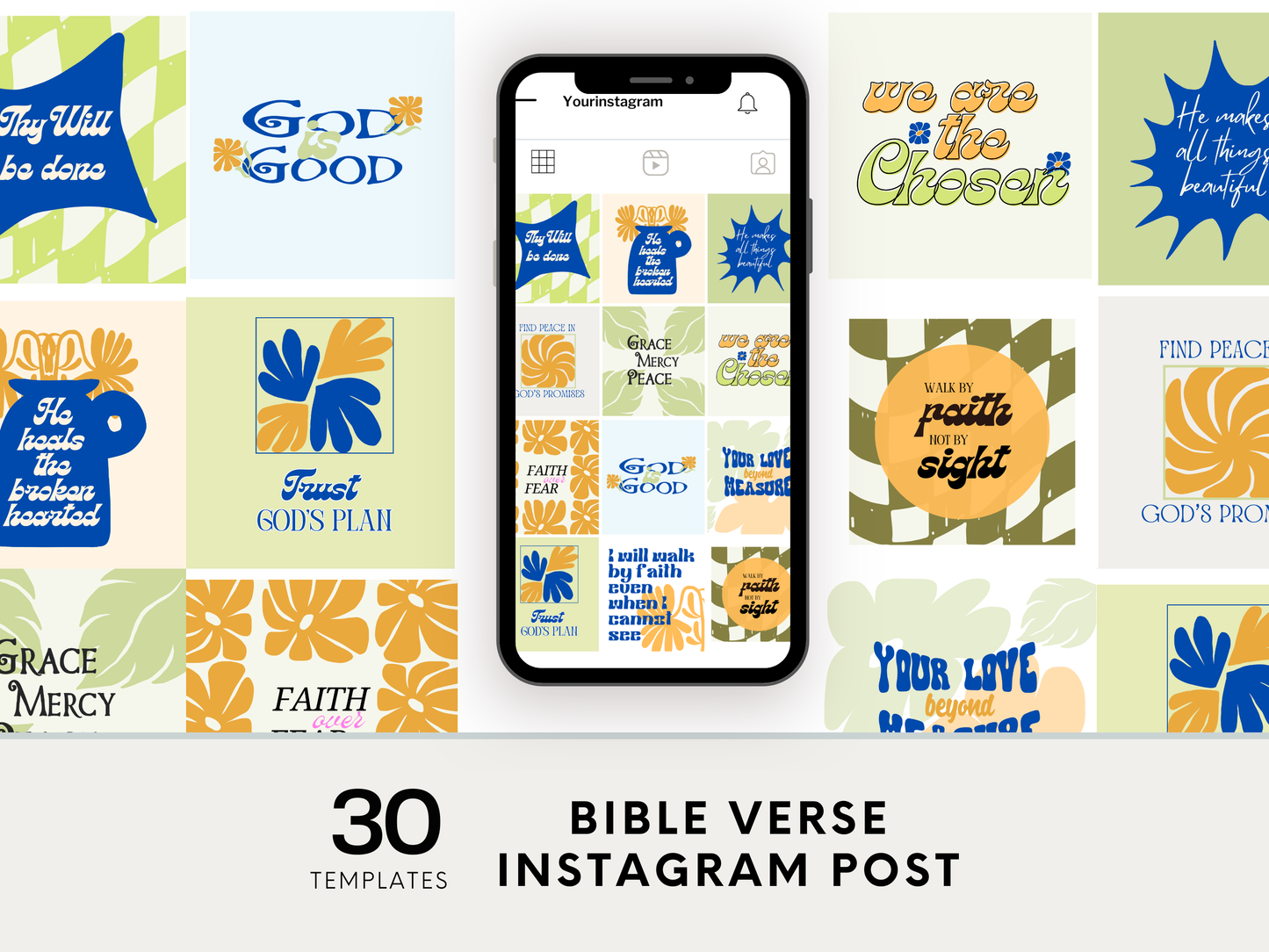 30 Scripture Instagram Template - Fun Retro