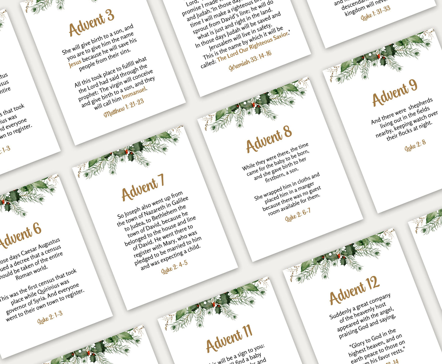 Scripture Christmas Story Cards