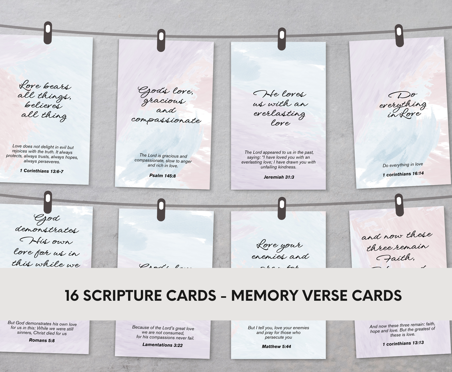 Scripture Cards Purple - About Love