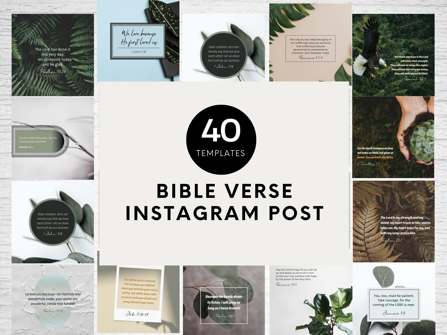 40 Bible Verse Instagram Templates - Hope & Guidance