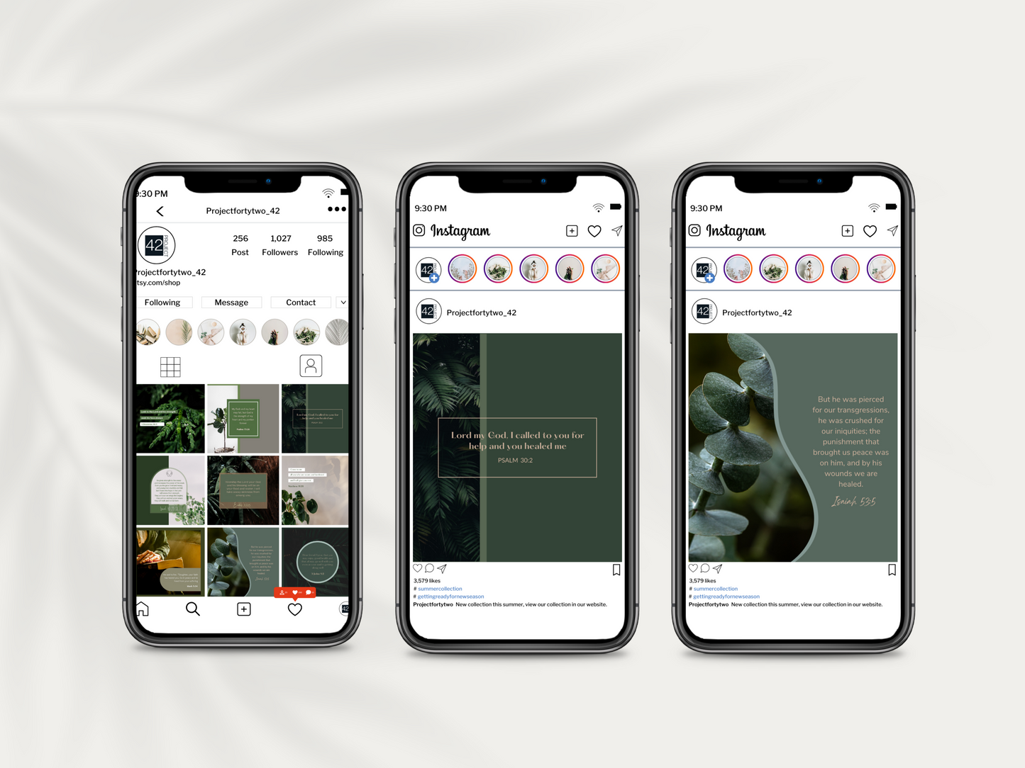 25 Scripture Instagram Template - Greenery