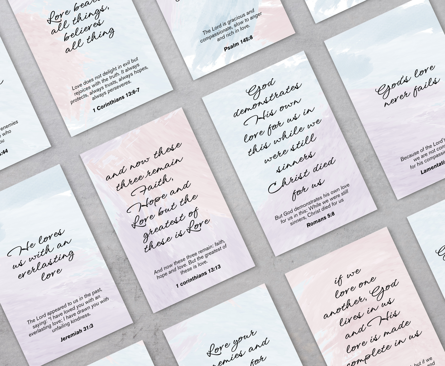 Scripture Cards Purple - About Love