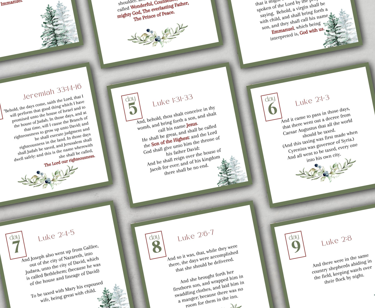 25 Days of Christmas Advent Scripture KJV