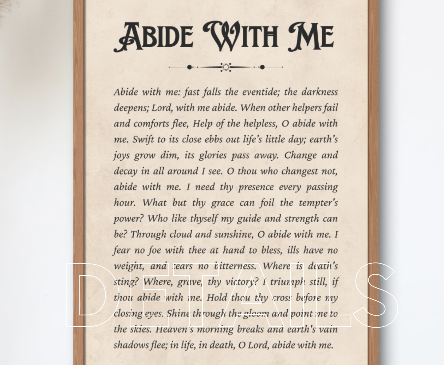 Abide With Me Hymn - Wall Art