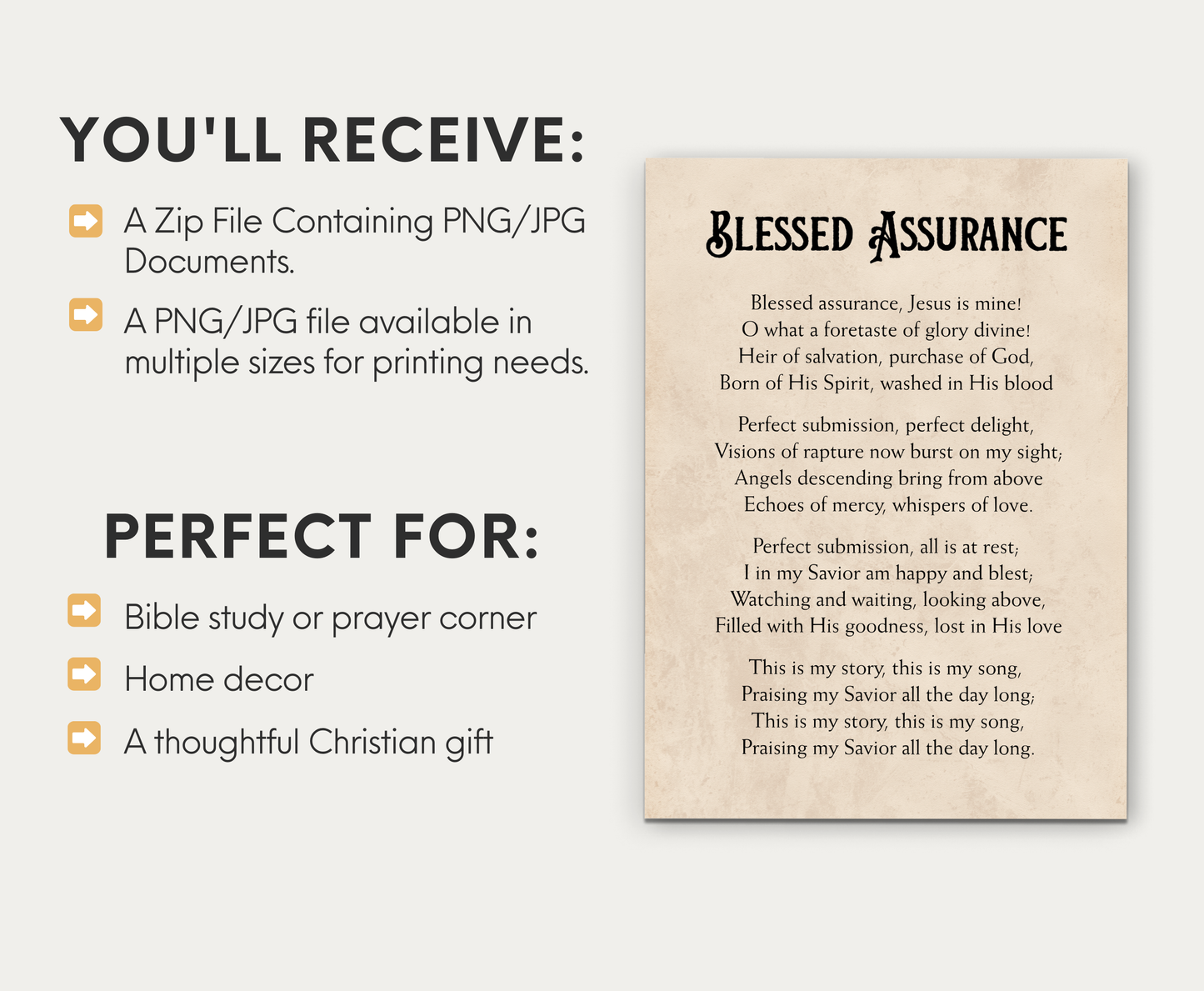 Blessed Assurance Hymn - Wall Art