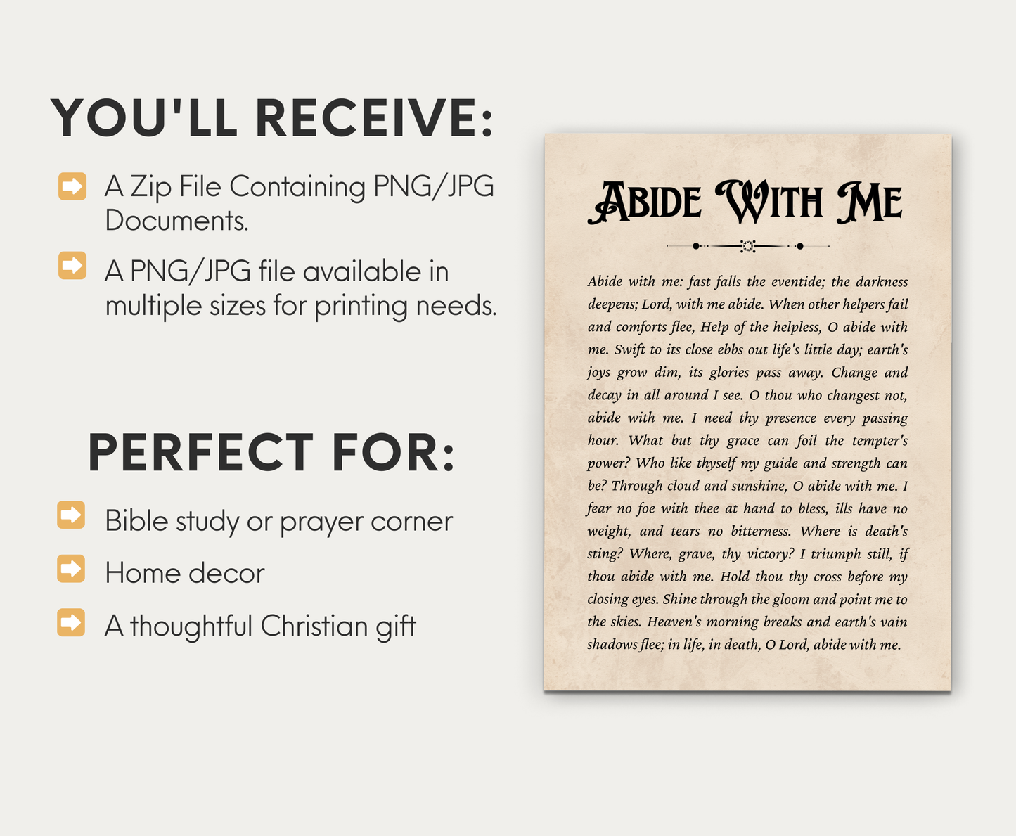 Abide With Me Hymn - Wall Art