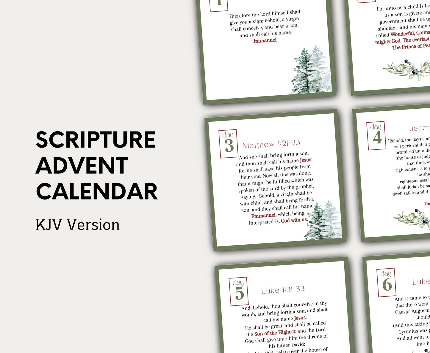 25 Days of Christmas Advent Scripture KJV
