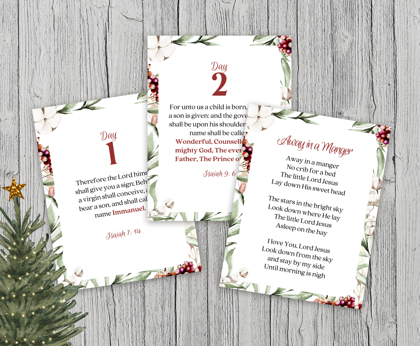 25 Days of Christmas Advent Scripture Floral Card