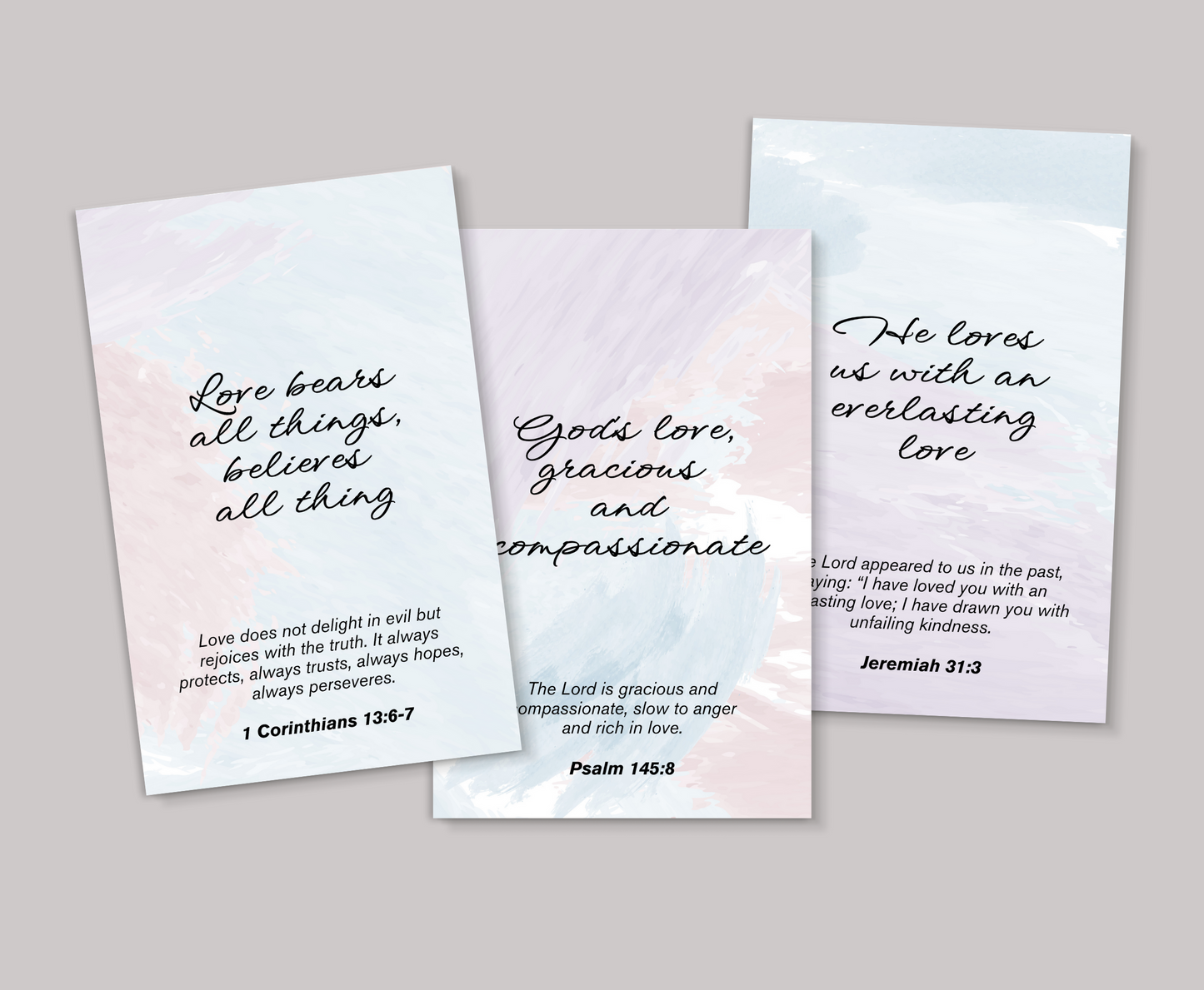 Scripture Cards Purple - About Love