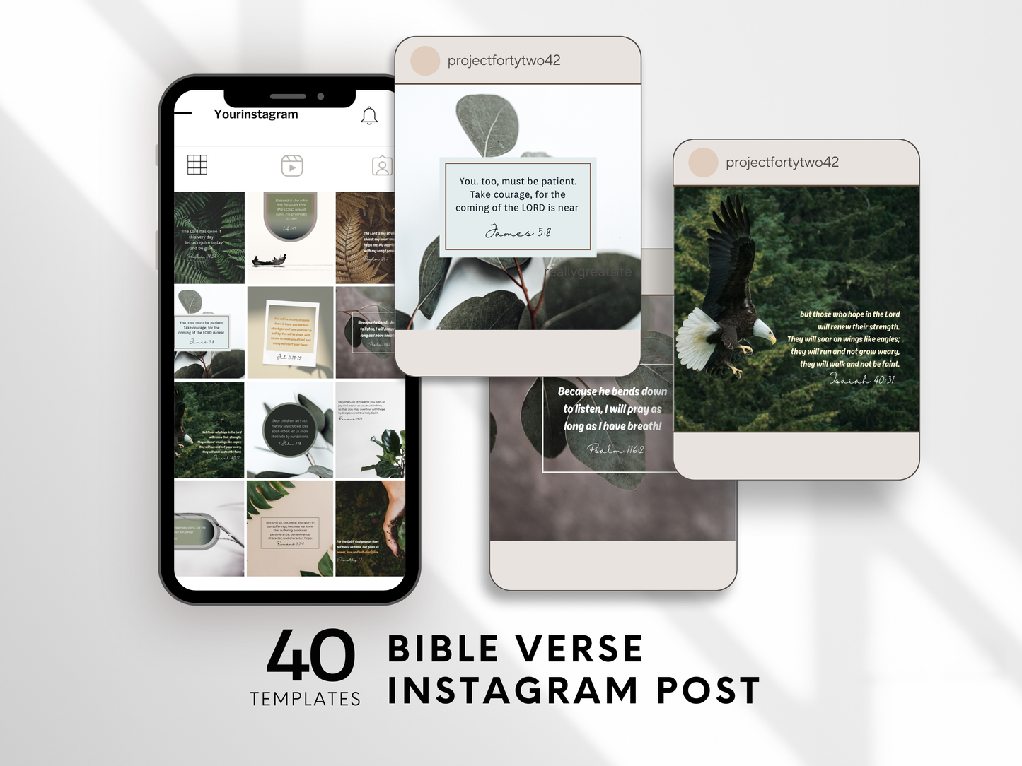 40 Green Nature Instagram Post Template for Christian blogger