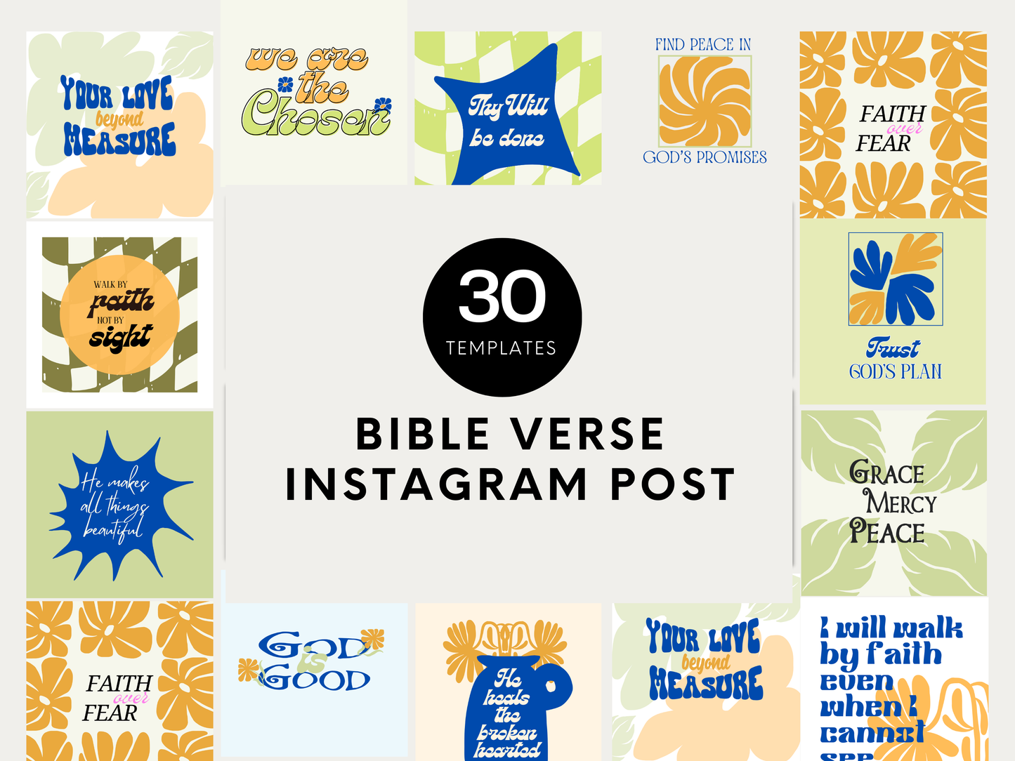 30 Scripture Instagram Template - Fun Retro