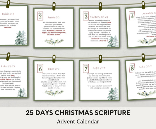 25 Days of Christmas Advent Scripture KJV