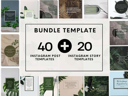 Bundle of 40 Instagram Post Template and 20 stories template for your Instagram handle