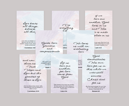 Scripture Cards Purple - About Love