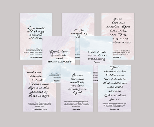 Scripture Cards Purple - About Love