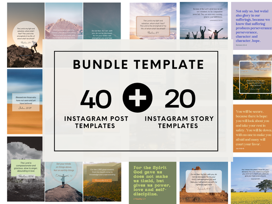 Bundle of Instagram Post Template and Story Template with Bible Verse about hope and guidance