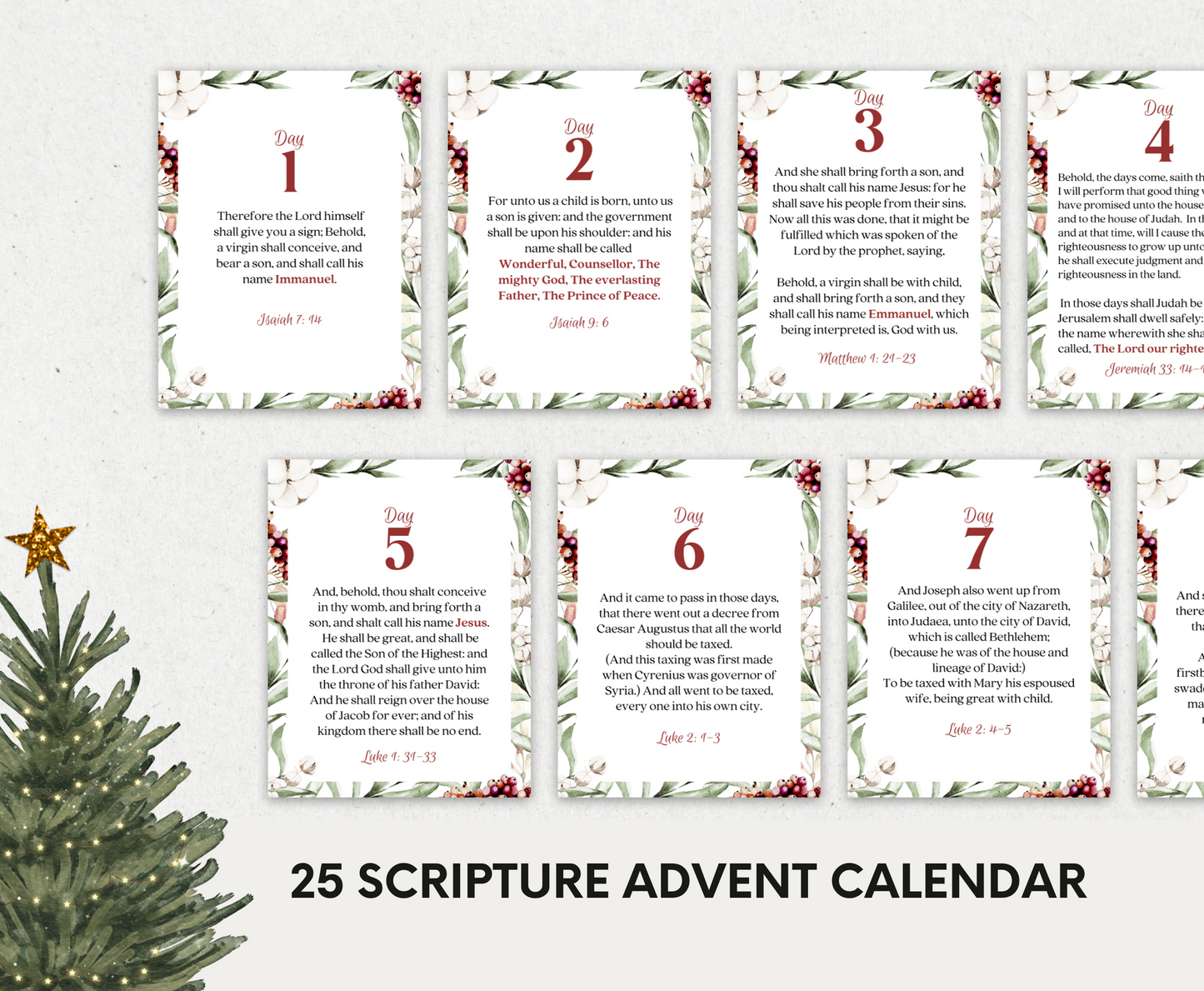 25 Days of Christmas Advent Scripture-KJV