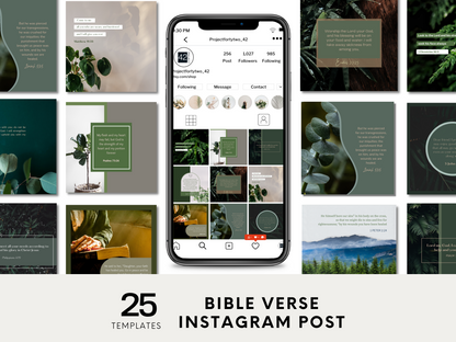 25 Scripture Instagram Template - Greenery