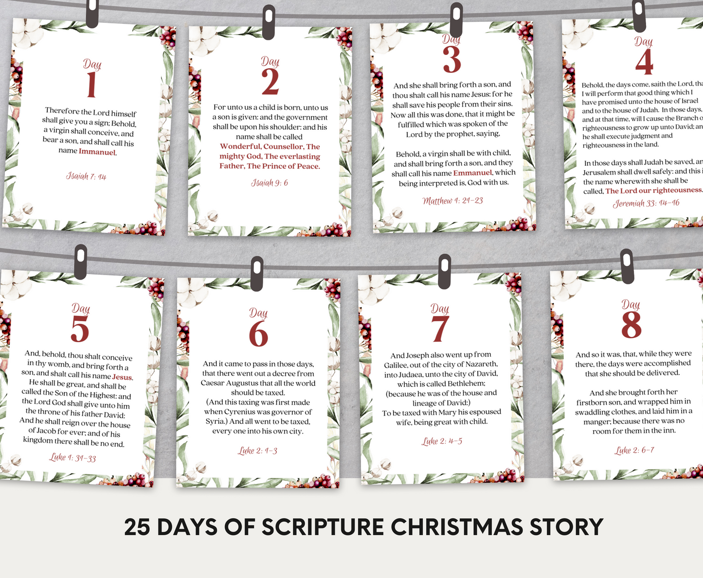 25 Days of Christmas Advent Scripture-KJV