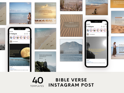 40 Instagram Template with scripture for Christian Content Creator and Blogger