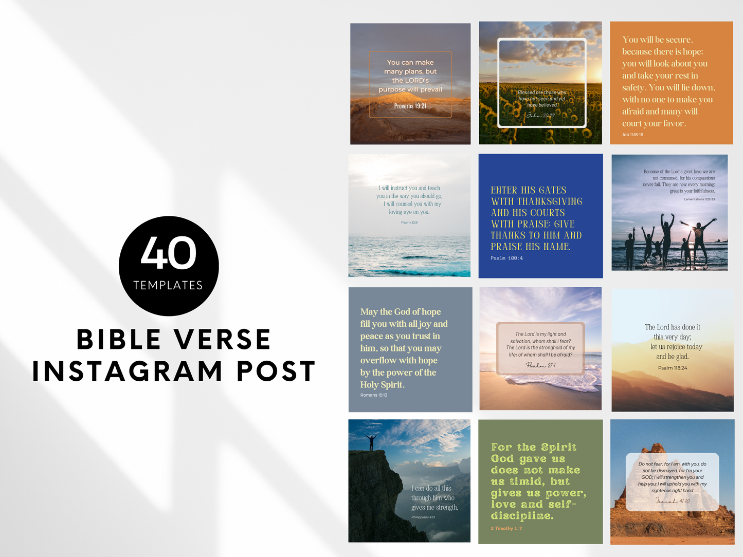 40 Scripture Instagram Templates - Hope & Guidance