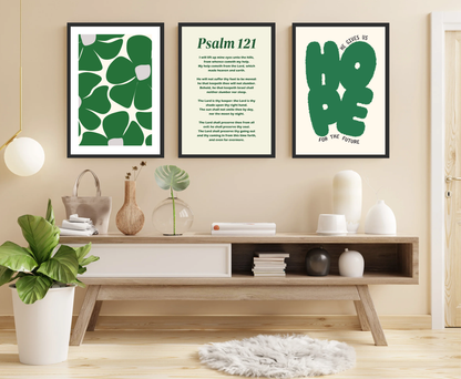 Scripture Wall Art Set of 3 -Green