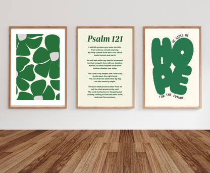 Scripture Wall Art Set of 3 -Green