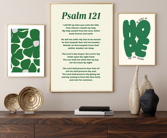 Scripture Wall Art Set of 3 -Green