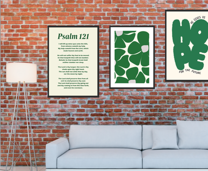 Scripture Wall Art Set of 3 -Green