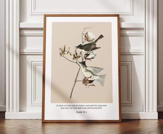 Christian Scripture Wall Art - Psalm 91:4