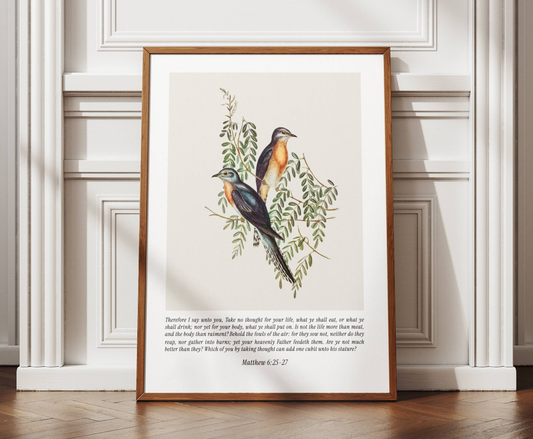 Christian Wall Art - Matthew 6:25-27