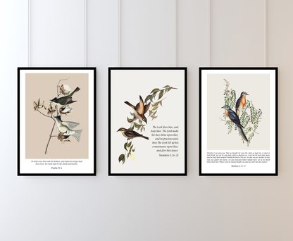 Scripture Wall Art Set of 3 - Vintage Inspired