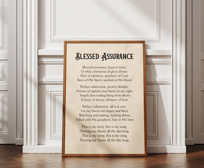 Blessed Assurance Hymn - Wall Art