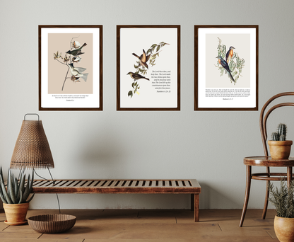 Scripture Wall Art Set of 3 - Vintage Inspired