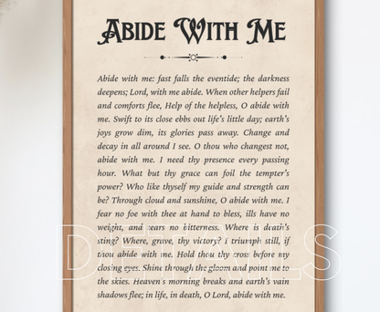 Abide With Me Hymn - Wall Art