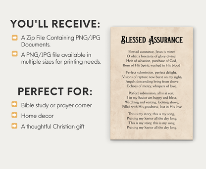 Blessed Assurance Hymn - Wall Art