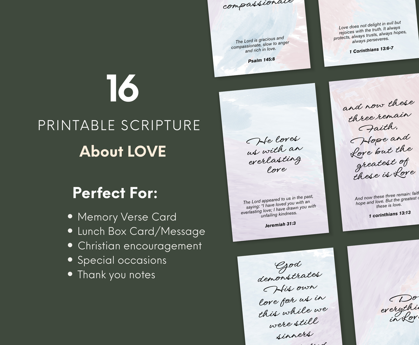 Scripture Cards Purple - About Love