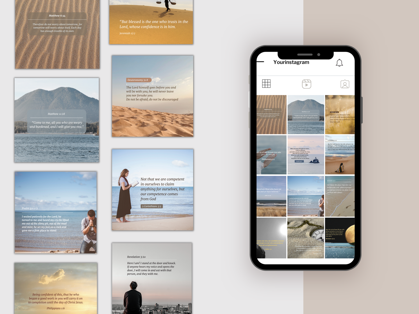 40 Scripture Instagram Template - Peace Nature Theme