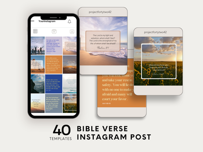 Instagram Template Feed with Encouragement Scripture. Social Media Template for your small business 