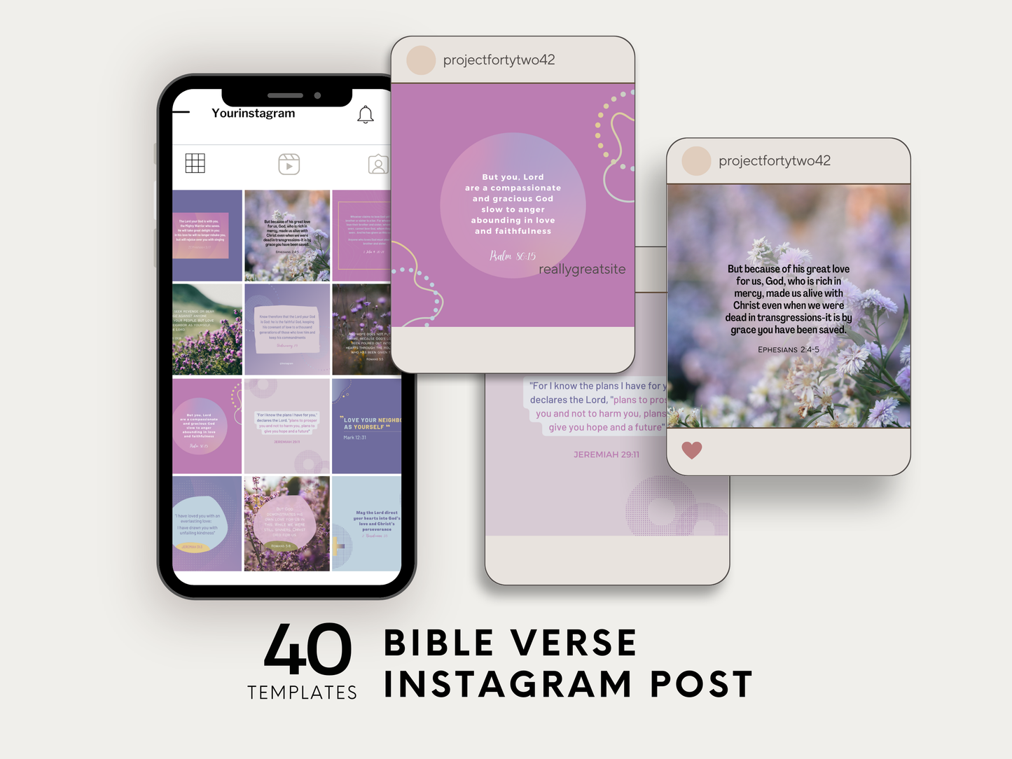 40 Bible Verse Instagram Post Template Editable in Canva