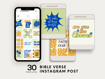 30 Scripture Instagram Template - Fun Retro