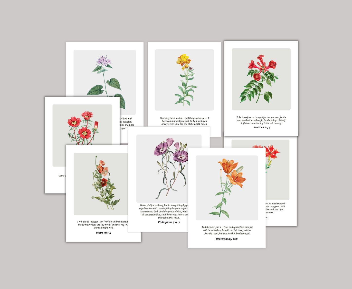 Floral Scripture Cards - Vintage Inspired